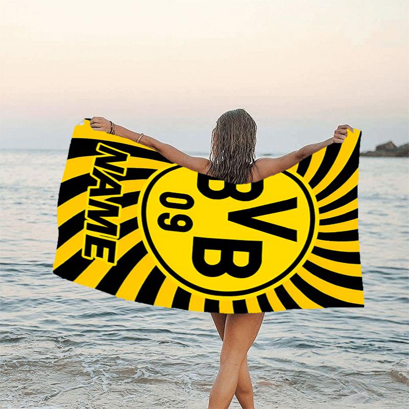 1pc Football28 Beach Towel with Custom Name, Beach/Swimming/Bath/Picnic/Camping Towel, Suitable for Seaside Beaches