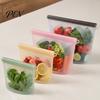 Reusable Dry Goods Storage Pouches Silicone Food Bag, Double Sealing Keeping Leak-proof Portable Hanging Bags Food-Grade Container, Heat Resistant