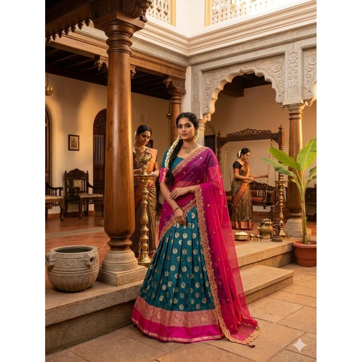 Indian Traditional Ethnic Lehenga Choli Dupatta Set Women Designer Lehenga Dress