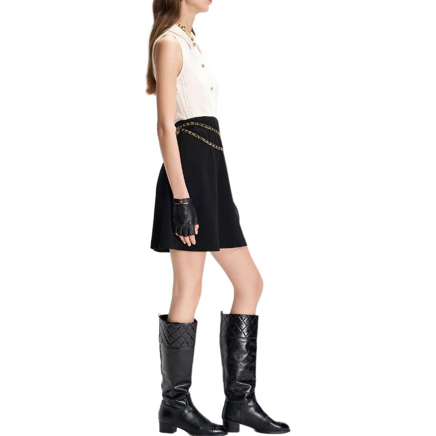 Karl Lagerfeld Color Block A-Line Sleeveless Dress Women Dresses Black White M21E1314