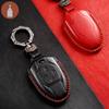 Retro Crazy Horse Leather Car Key Cover Case Remote Keyring Bag for GAC Trumpchi 2021 Empow J11 J12 J13 J14 J15 J16 GS8 Keychain