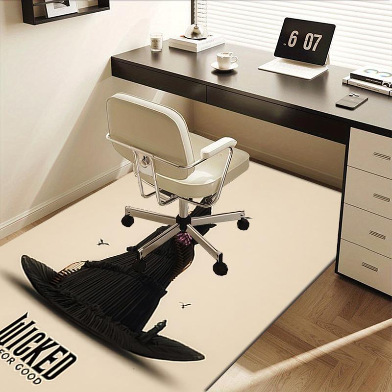 Hat, Wizard Pattern Polyester Office Carpet Chair Mats, Home Decor Dormitory Floor Protector with An