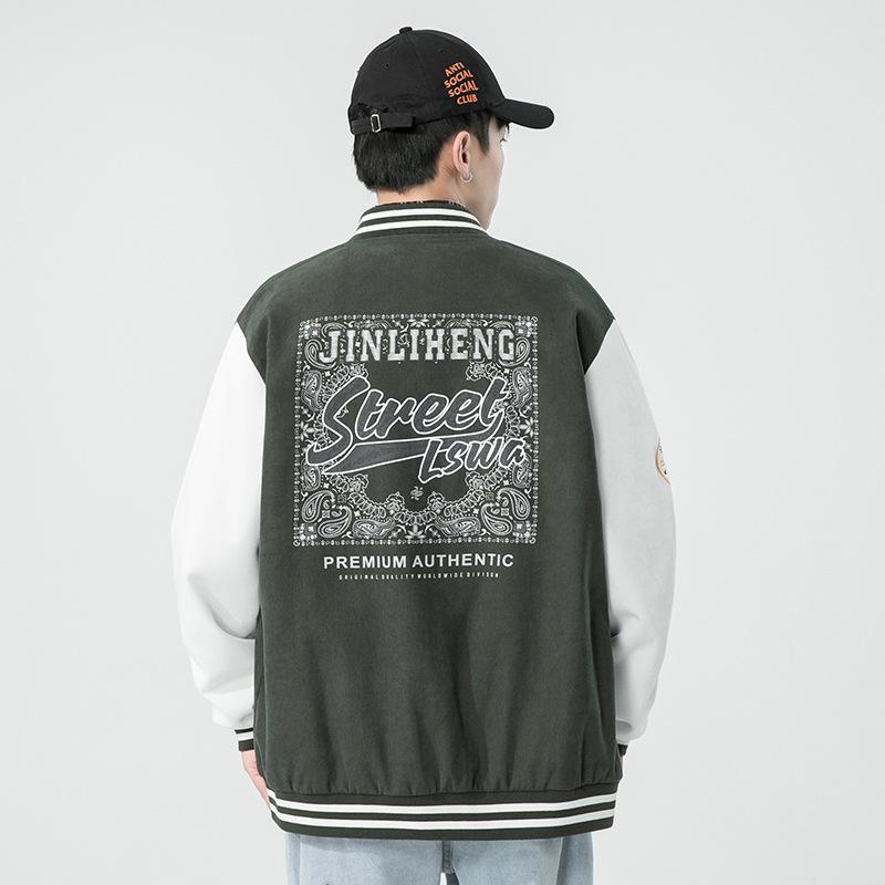 Flying Jacket Jacket Men's Baseball Jacket Cardigan Sweater Round Neck