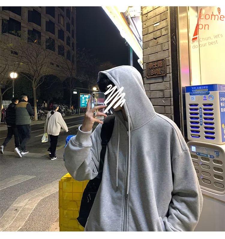 Men's Spring & Autumn Stand Collar Cardigan Sweater - High Street Fashion, Loose Fit, Unisex