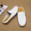 Fashion Summer Men's half Shoes High Quality Genuine Leather Breathable Loafers Fashion Luxury Designers Men Moccasins plus size 38-46