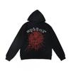 Mens Spiderweb Print Hooded Sweatshirt Casual Jogger Pants Set - Loose Fit Cotton Blend Streetwear Teens