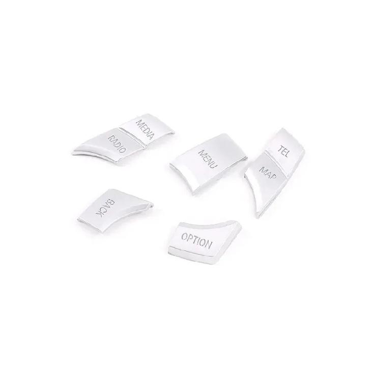 For BMW 5 Series F10 2011-2017 ABS Silver Car Multimedia Panel Button Cover Trim Sticker Interior Car Accessories