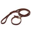 Verstellbare Lederhund-Schlupfleine Schlinghalsband für das Hundetraining Kein Ziehen Würgesicher Schlinghalsband Haustier-Trainingsleine 140cm 180cm