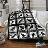 Black And White Raven Pattern Home Customize Your Name Blankets Soft And Cozy Lightweight For Yearround Use Perfect For Picnics Sofa Office Bed Living
