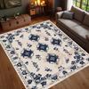 Luxury European Baroque Pattern Carpet Mat Rug Home Decor Vintage Floral Floor Area Rug Living Room Bedroom Elegant Dark Gold