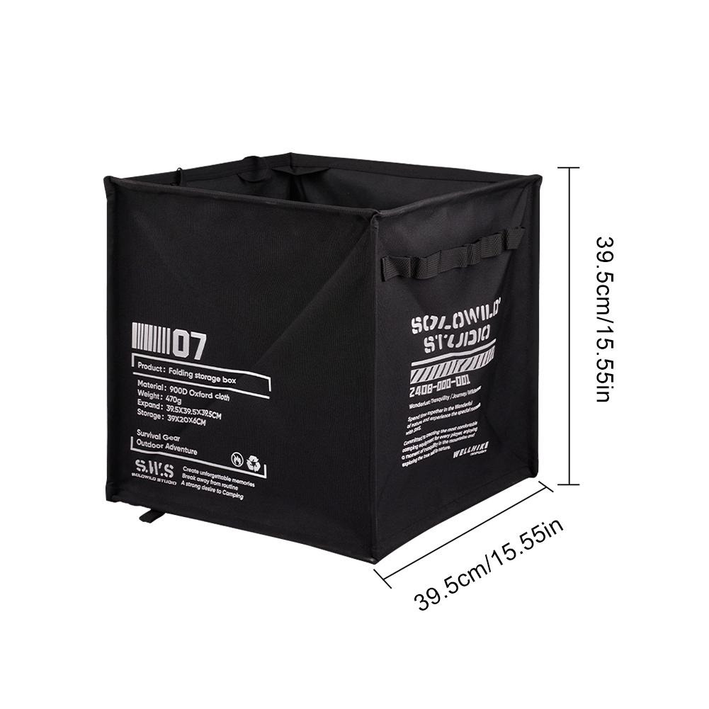 60L Large Capacity Portable Folding Trash Can Lawn & Leaf Waste Bag with Rope Storage Durable Oxford Fabric for Outdoor Camping