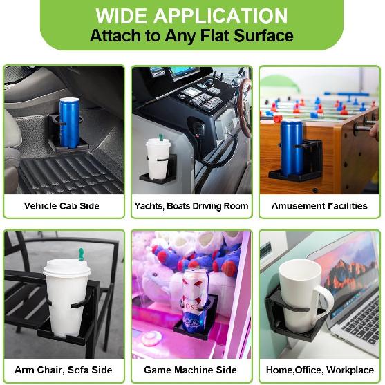 Spurtar 2Pcs Boat Cup Holder Suitable For Most Size Mugs Water Bottle Drink 2.36-3.94Inch/60-100MM Adjustable Folding Wall Car Desk Cup Holder For