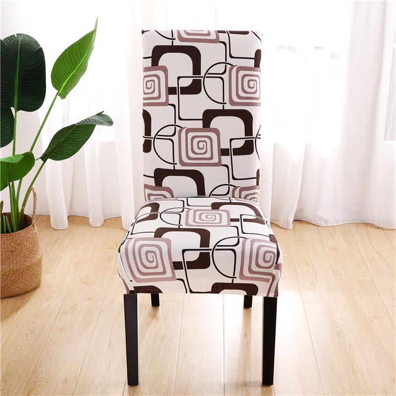 Spandex Printing Chair Cover Modern Removable Anti-Dirty Kitchen Seat Case Stretch Chair Slipcovers For Banquet Dining  Room