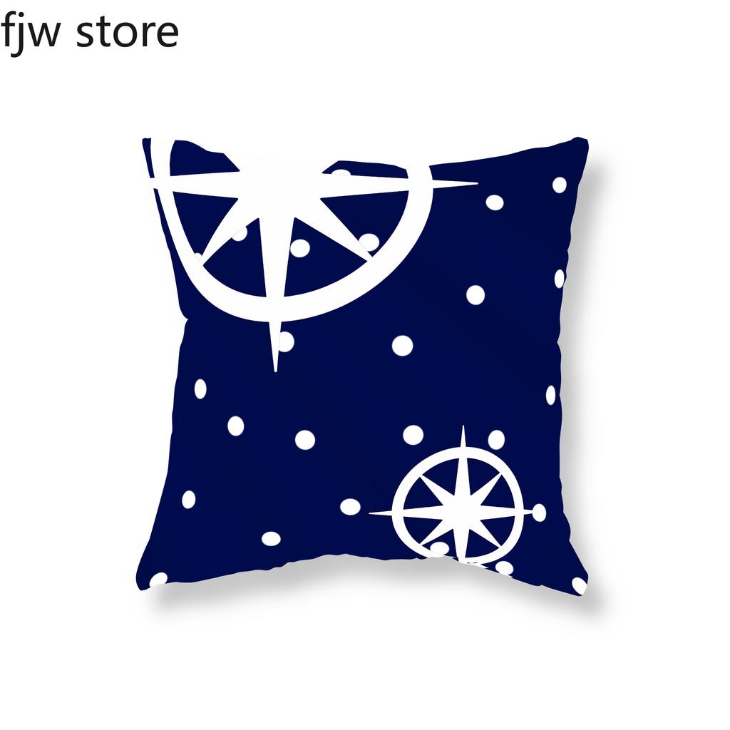 Nautical Series Pillowcase Blue Mediterranean Cushion Cover Sofa Chair Car Office Decoration Ornament Home  45x45cm