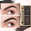 Boobeen Eyebrow Powder Waterproof Eyebrow Palette Definer Filler Eyebrow Color Shapes Brows Mirror Brush Included Kit, 2-Color Makeup, & Brows,