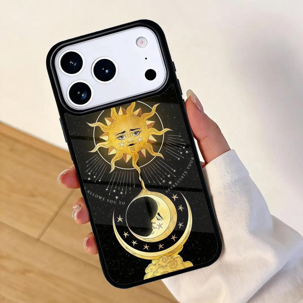 Sun Moon Phone Case For Apple iPhone 17 air 16 Pro Max 15 Pro Max 14 13 12 11 Mini Back Cover