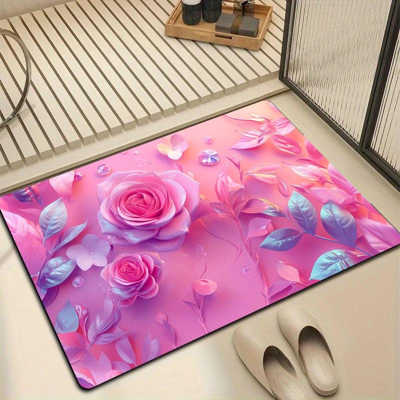 1 Piece of Super Absorbent Bathroom Mat, , Anti Slip and Absorbent, Shower Mat, Bathroom Mat, Door Floor Mat