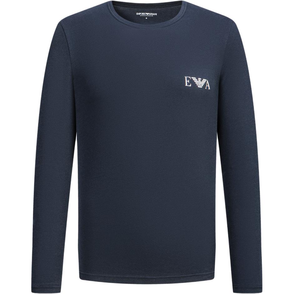 

Emporio Armani EA7 FW24 Solid Color Pullover Round Neck Long Sleeve T-Shirt Men tops Navy-Blue 111023-4F715-00135 S