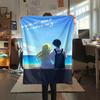 1PC Summer time Rendering Print Flannel Blanket, High quality All Seasons, Home Decor, Warmth and Comfort, Perfect for Christmas Gifts