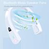 2 In 1 Hanging Neck Fan & Bluetooth Headset Sound Portable Sports Neck Hang Fans with Music Play USB Summer Cooler