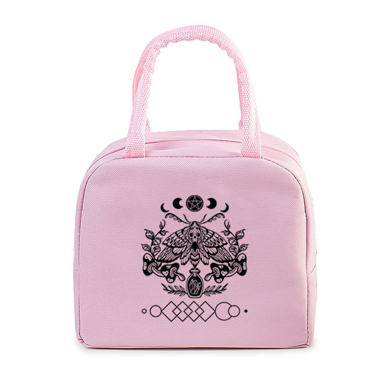 Vintage Butterfly Lunch Bag Women Men Fashion Reusable Insulated Lunch Box Insulated Handbags Picnic Travel Portable Lunch Bags