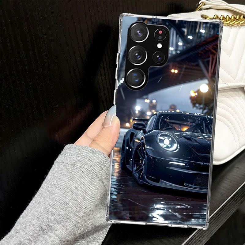 Спортивный чехол GT3-RS Car-911 для Samsung Galaxy S25 S24 S23 S22 Ultra Мягкий чехол для телефона S25 Edge S21 Plus S20 FE S10 + Черный чехол Samsung S21