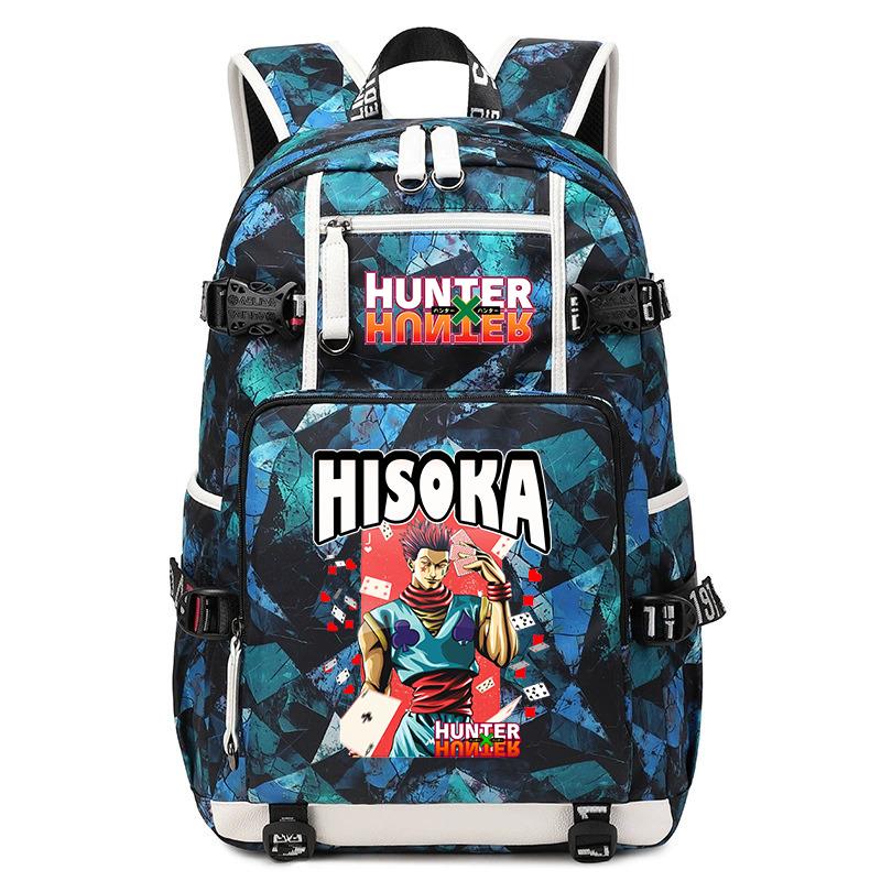 Hunter Anime School Bag Large Capacity Lightweight Student Backpack for Boys Girls Daily Use