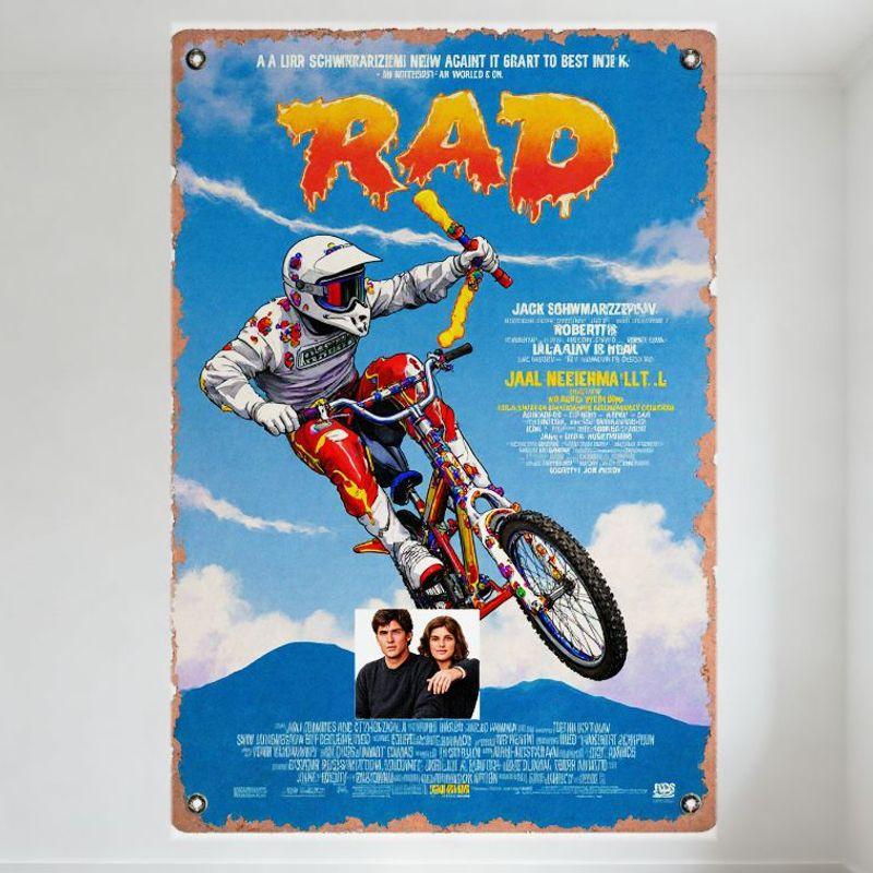 

Винтажный металлический постер RAD для BMX-фильма, Ретро Декор в стиле потертости для мужской пещеры, бара, дома и кафе 20x30cm（7.8x11.8inch）