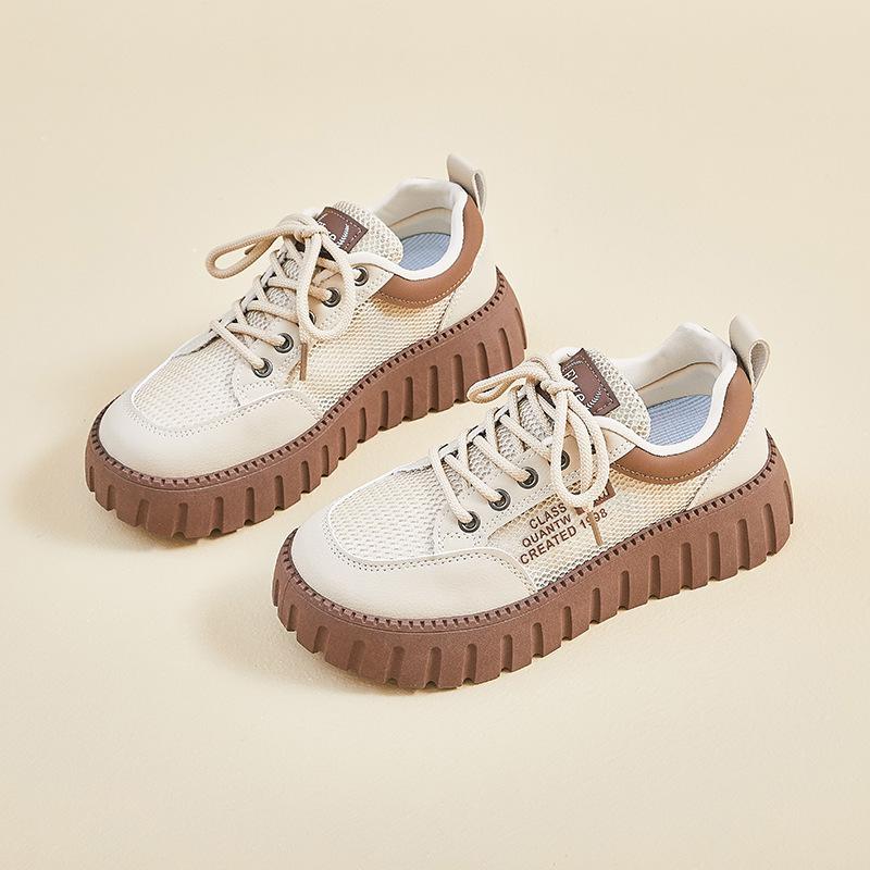 Nové letní bílé boty pro studentky, zvýšené, síťované, prodyšné, plátěné boty, ležérní boty