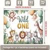 2D Wild One First Birthday Backdrop Woodland Animal Photoshoot Background