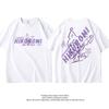 Summer New Sanrio Kuromi Pure Cotton Childrens Tshirt White Doublesided Printed Fashionable Round Neck Parentchild Tshirt