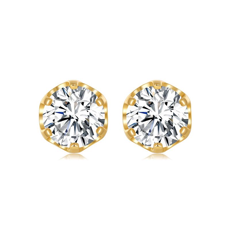 1 Carat Moissanite Diamond Stud Earrings in S925 Sterling Silver with Six-Prong Setting