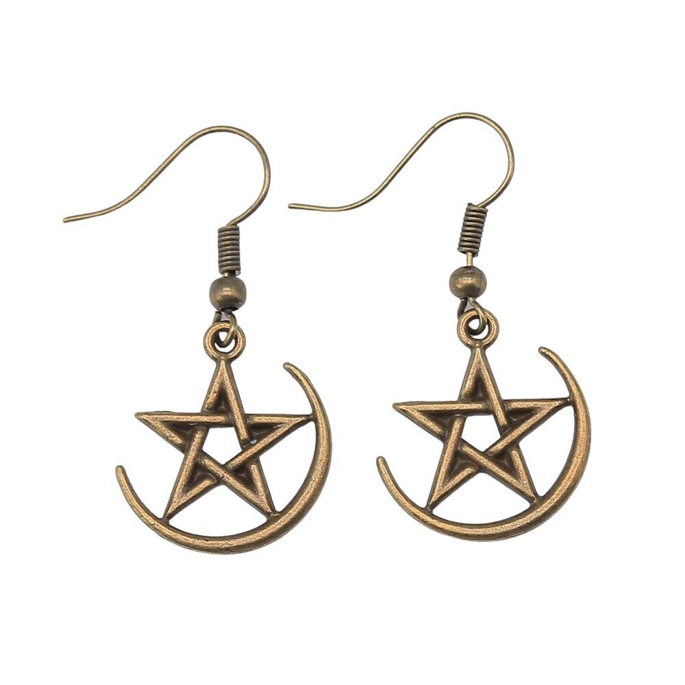 

1 пара подвесок со звездами и луной для женщин, модные серьги, висячие серьги 20x18mm-A13265
