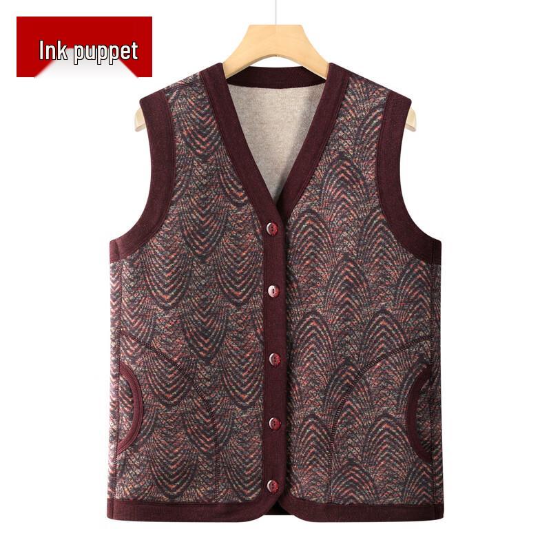 

Теплый жилет с V-образным вырезом для женщин среднего возраста 2XL