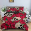 Skull Duvet Cover Set Flowers Comfortable Duvet Quilt Cover Pillowcase Bedding Set Children Bedroom Decoration Home Textile