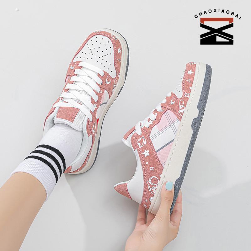 

CHAOXIAOBAI Cherry Blossom Pink Маленькая спортивная обувь для женщин 2023 Лето Новые дышащие повседневные парусиновые туфли Универсальные студенческие туфли для крикета