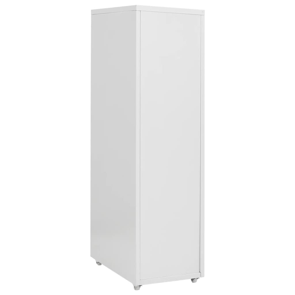 Grey Filing Cabinet with Casters 28 x 41 x 109 cm Metal