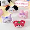 Cute Plush Cartoon Dog Brooch Pin For Bags Clothes And Decorations Embroidered Animal Design