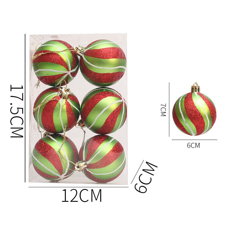 6cm Festival Christmas Balls Ornament Christmas Cheer Tree Balls Ornament with Fine Detailing Festival Hanging Bauble