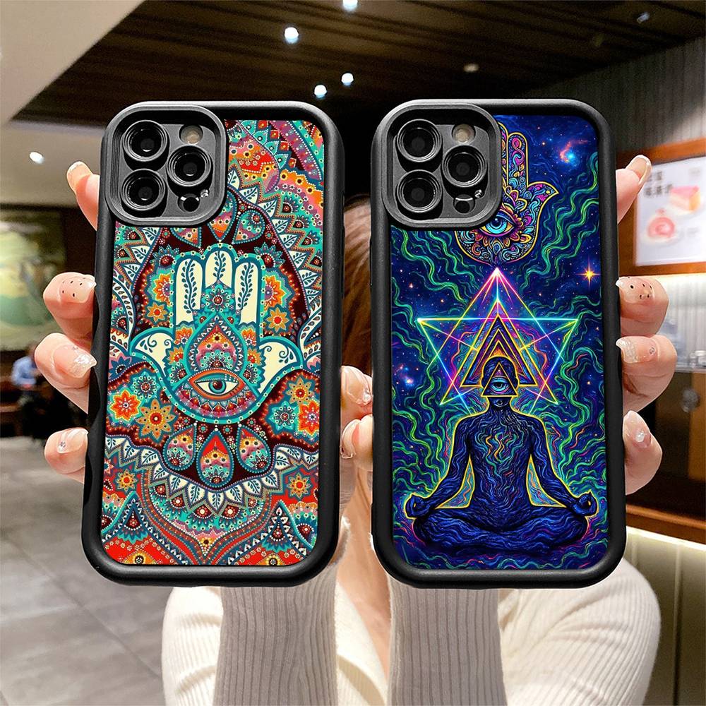 Mandala Chakra Yoga Phone Case For IPhone 17 16 15 14 13 12 Pro Max Plus Air Black Full Coverage TPU