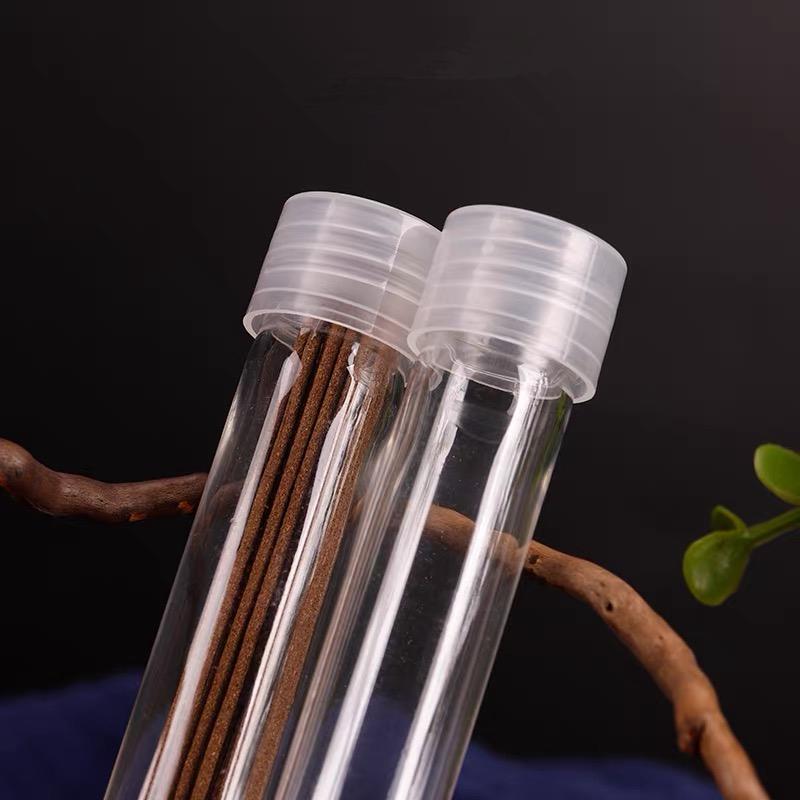 100pcs 20g 30g Incense Stick Transparent Acrylic Tube Holder Barrel Sticks Short with Cover Storage Plastic Inhaler