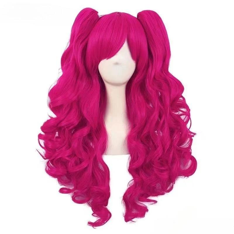 Anime Pinkie Pie Cos PP Pinkamena Diane Pie Cosplay Personification My Cos Cute Lovely Pink Wig Wavy Curls Party Synthetic Hair