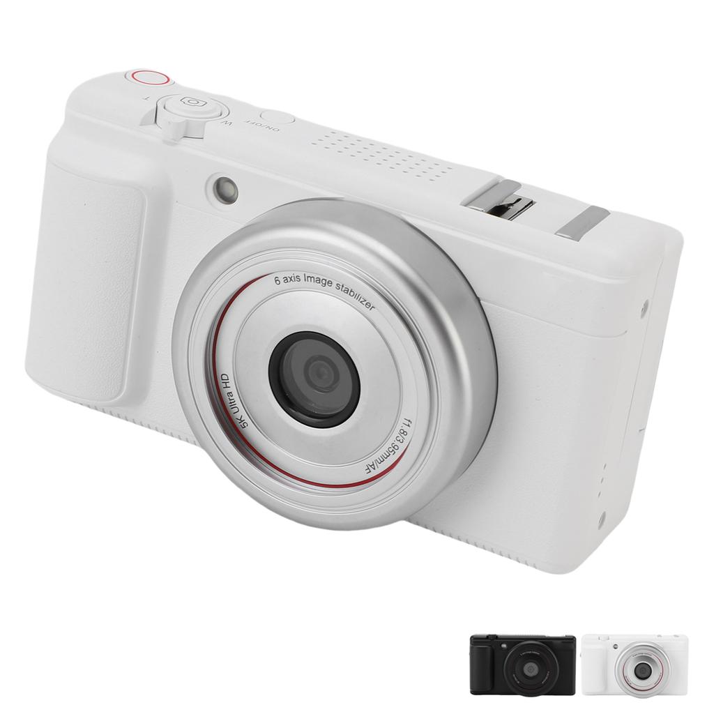 Vlog Camera 2.8 Inch Color Flip Screen Autofocus 80M Photo 5K30fps Video 16x Digital Zoom F1.8 Large