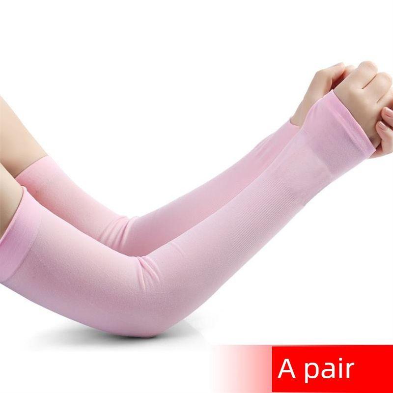 

Abrasion Resistant Viscose Fiber Sun-Protection Oversleeves Cool Anti-DDoS plus Size Long White Silk Sleeves Arm Men s Sports Cycling Straight-leg Thumb pink] All yards