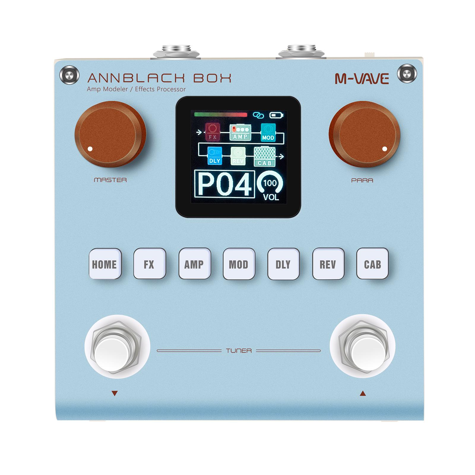 

M-VAVE ANNBLACKBOX Мультиэффект-педаль для электрогитары и моделизатор басового усилителя небесно-голубой
