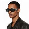 Versace Side Logo Oversized Frame Irregular Shape Sunglasses Men sunglasses Black VE4361542287