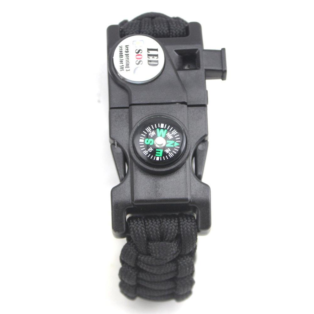 Outdoor Multifunction Portable Mountaineering Emergency Survival Bracelet Camping Survival Umbrella Rope Bracelet with Compass  Buckle
