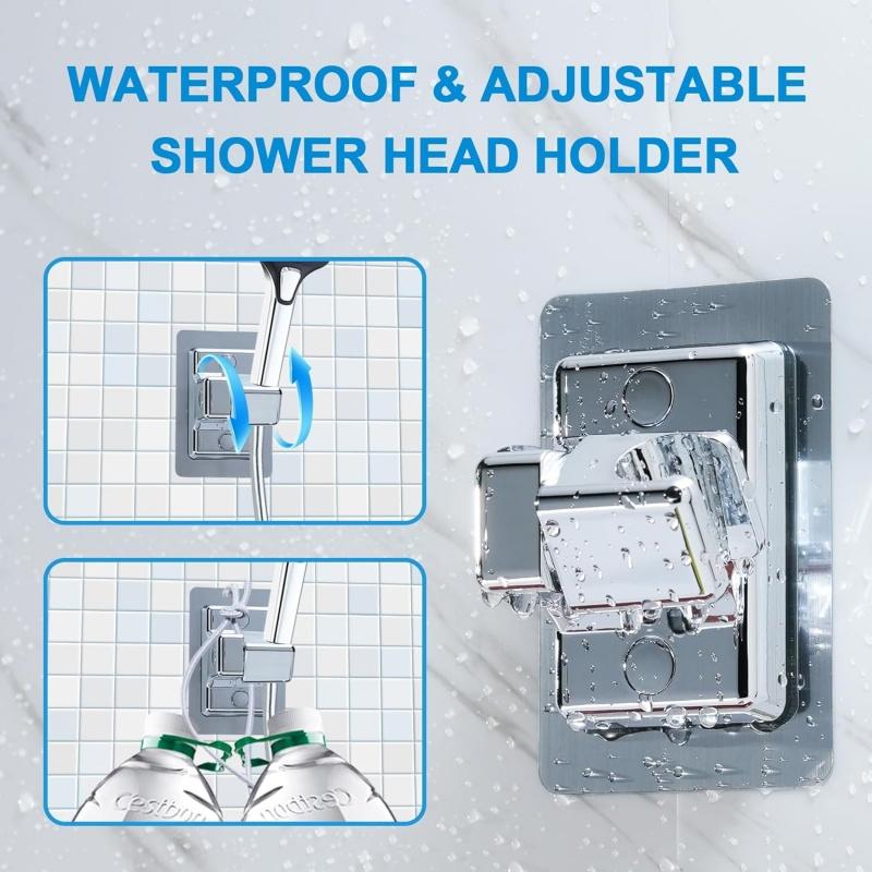 360° Adjustable Self-Adhesive Wall Mounted Shower Holder Bracket Stand Bathroom