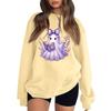 Women's Color Long Sleeve Neck Sweatshirt with Halloween Print Casual Loose Fit Pullover Top
