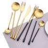 16Pcs/Set Matte Black Tableware Set 304 Stainless Steel Cutlery Knife Fork Spoon Dinner Set Brunch Dinnerware Kitchen Flatware